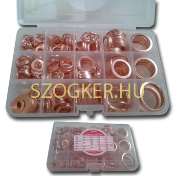 TÖMÍTŐ ALÁTÉT KLT.6*10-27*32 DIN 7603 VÖRÖSRÉZ MŰANYAGDOBOZ IMPORT 330DB