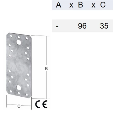 ÖSSZEKÖTŐLEMEZ HG. 096*035/2,5 SARKÍTOTT ÉLLEL VORMANN 70900  LP-310