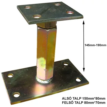 OSZLOPTARTÓ TALP-TALP ÁLL. SHG 80X70-80x170 M20 FÜG140-200mm MAGYAR