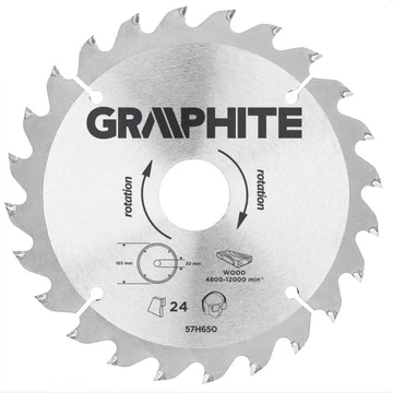 KÖRFŰRÉSZTÁRCSA D165*30/24F. FÁHOZ GRAPHITE 57H650