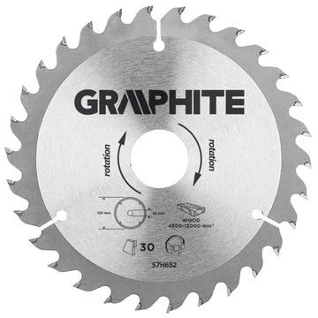 KÖRFŰRÉSZTÁRCSA D165*30/30F. FÁHOZ GRAPHITE 57H652