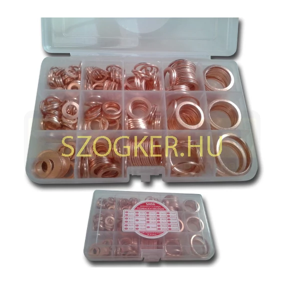 TÖMÍTŐ ALÁTÉT KLT.6*10-27*32 DIN 7603 VÖRÖSRÉZ MŰANYAGDOBOZ IMPORT 330DB