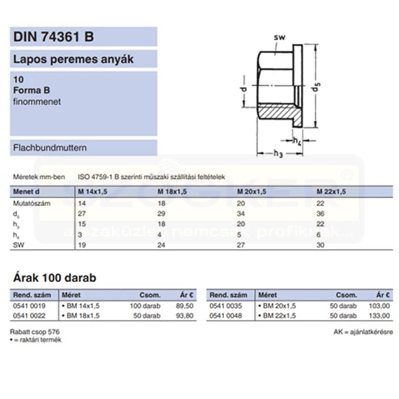 TALPAS ANYA M20*1,5 /10/ DIN 74361B NAT.