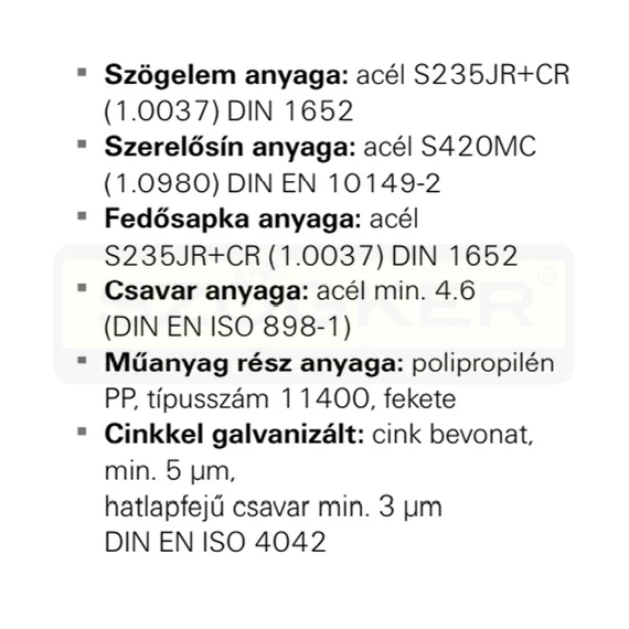 FISCHER 538666 SZERELŐ IDOM DERÉKSZÖGŰ MW CLIX 90° FLS SZERELŐSÍNHEZ