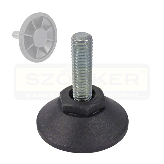 BÚTORLÁBCSAVAR D50/M12*75 ÁLLÍTHATÓ FEKETE TB: 150kg MAGYAR K50/M12x75