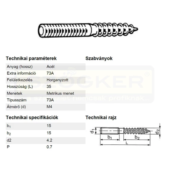 FA-FÉMMENETES CSAVAR M04*035 DIN 978 HG. STANDARD IMPORT