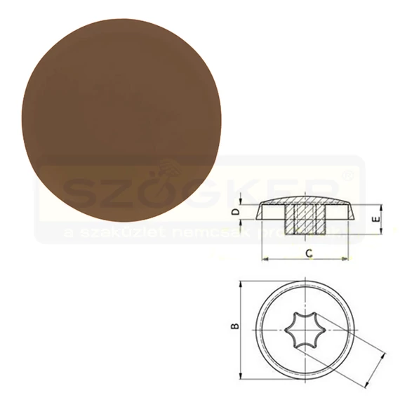 TAKARÓSAPKA TORX-30 BARNA TOKRÖGZÍTŐ FALCSAVARHOZ IMPORT 100DB/CSOMAG