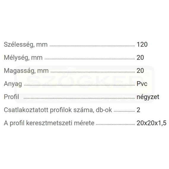 ZÁRTSZELVÉNY ÖSSZEKÖTŐ 20/20 EGYENES MŰA. FEKETE 1-1,5 FAL GAH 426354 kifutó