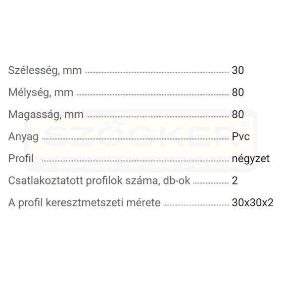 ZÁRTSZELVÉNY ÖSSZEKÖTŐ 30/30 2D SAROK MŰA. FEKETE 2 FAL VKF 15.0129.3