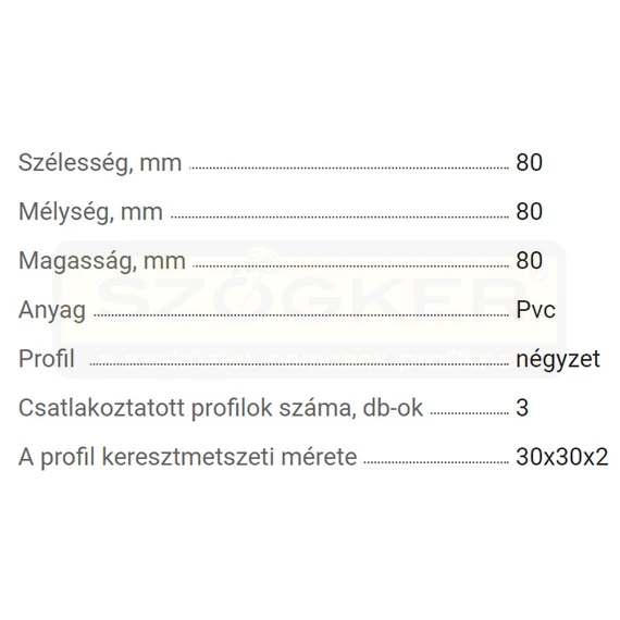 ZÁRTSZELVÉNY ÖSSZEKÖTŐ 30/30 3D SAROK MŰA. FEKETE 2 FAL VKF 15.0129.1