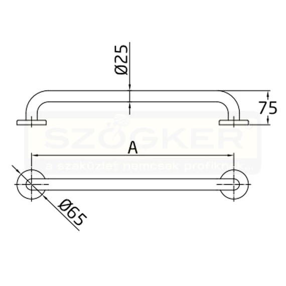 AMIG 5/6971 AJTÓHÚZÓ U ALAKÚ 600mm INOX CSILLOGÓ NAGY ROZETTÁVAL