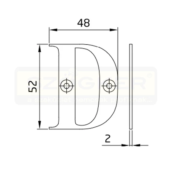 AMIG 1/12296 AJTÓBETŰ CSAVAROZHATÓ D 50mm SÁRGARÉZ