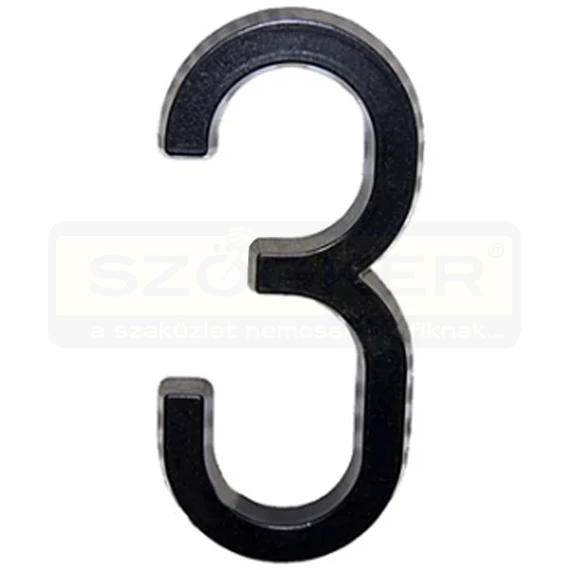HÁZSZÁM FÉNYES FEKETE 3 ÜTHETŐ D5 CSAPPAL 120mm MAGYAR