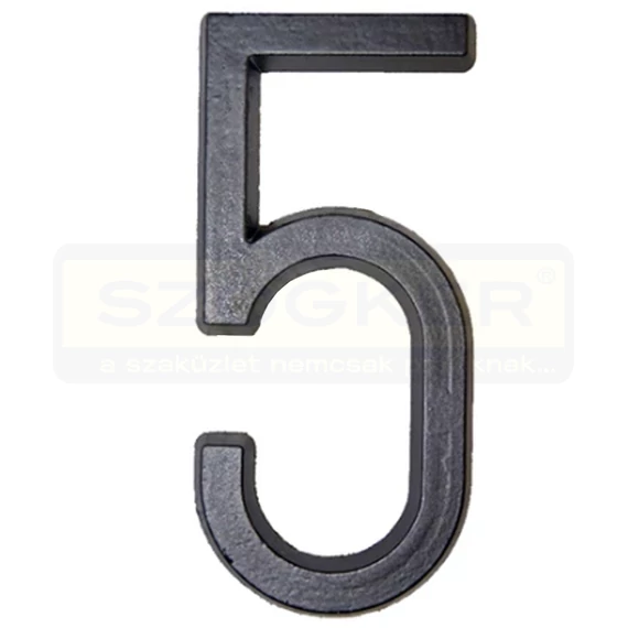 HÁZSZÁM FÉNYES FEKETE 5 ÜTHETŐ D5 CSAPPAL 120mm MAGYAR