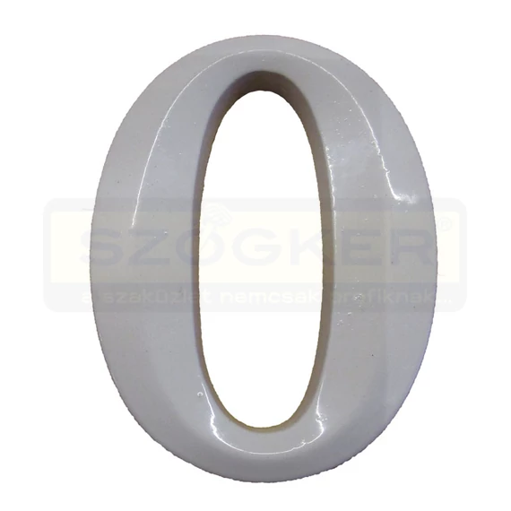 HÁZSZÁM FEHÉR ÖNTÖTT 0 ÜTHETŐ CSAPPAL, TIPLIVEL 80mm MAGYAR N°302