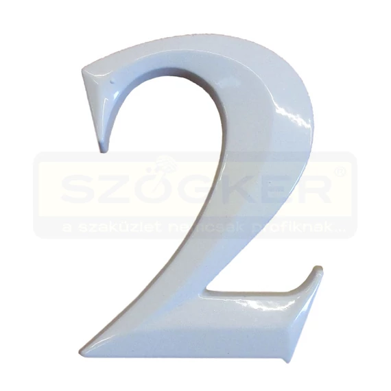 HÁZSZÁM FEHÉR ÖNTÖTT 2 ÜTHETŐ CSAPPAL, TIPLIVEL 80mm MAGYAR N°302
