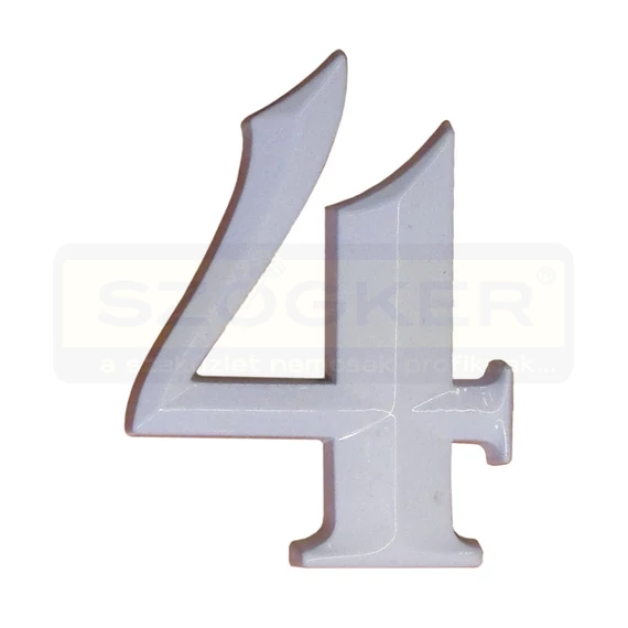 HÁZSZÁM FEHÉR ÖNTÖTT 4 ÜTHETŐ CSAPPAL, TIPLIVEL 80mm MAGYAR N°302