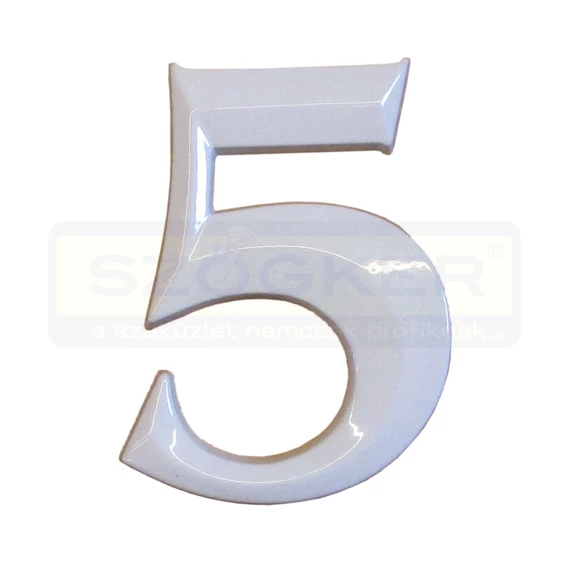 HÁZSZÁM FEHÉR ÖNTÖTT 5 ÜTHETŐ CSAPPAL, TIPLIVEL 80mm MAGYAR N°302