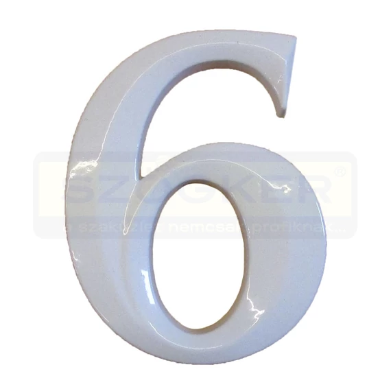 HÁZSZÁM FEHÉR ÖNTÖTT 6 ÜTHETŐ CSAPPAL, TIPLIVEL 80mm MAGYAR N°302