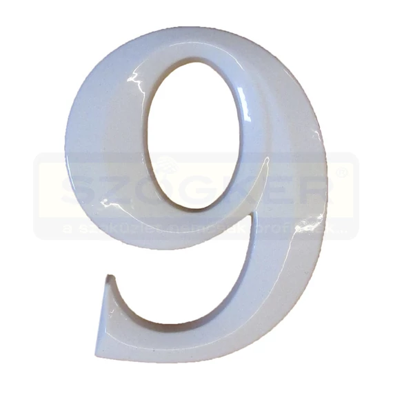 HÁZSZÁM FEHÉR ÖNTÖTT 9 ÜTHETŐ CSAPPAL, TIPLIVEL 80mm MAGYAR N°302