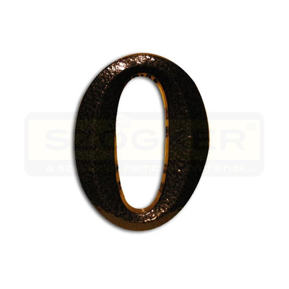 HÁZSZÁM ANTIK-BRONZ ÖNTÖTT 0 ÜTHETŐ CSAPPAL, TIPLIVEL 80mm MAGYAR N°302