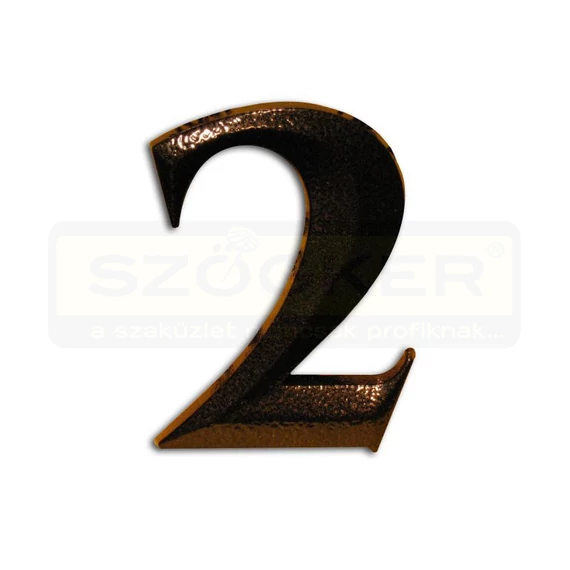 HÁZSZÁM ANTIK-BRONZ ÖNTÖTT 2 ÜTHETŐ CSAPPAL, TIPLIVEL 80mm MAGYAR N°302