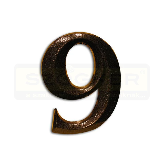 HÁZSZÁM ANTIK-BRONZ ÖNTÖTT 9 ÜTHETŐ CSAPPAL, TIPLIVEL 80mm MAGYAR N°302