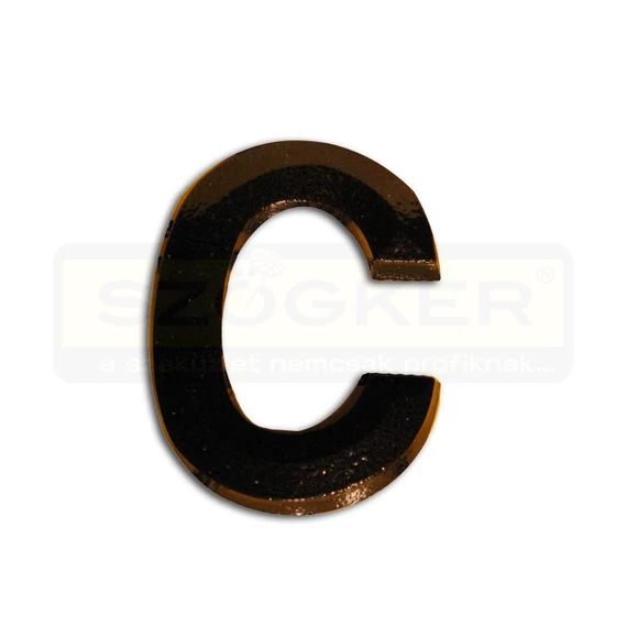 HÁZSZÁM ANTIK-BRONZ ÖNTÖTT C ÜTHETŐ CSAPPAL, TIPLIVEL 80mm MAGYAR N°302