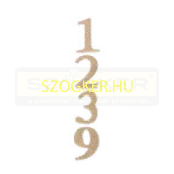 AJTÓSZÁM SÁRGARÉZ 6 SZEGELHETŐ VASTAG 50mm IMPORT