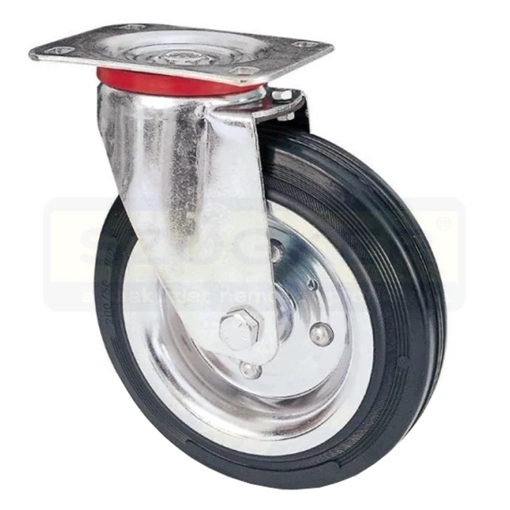 IPARI KERÉK FORGÓ VILLÁS D125mm MAG:155mm FEKETE TALPAS AVO 80/125x37,5RBSE