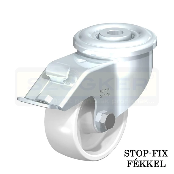 KERÉK POLIAMID HÁTFURAT BEÁLLÓ D080 FÉKES SIKLÓCSAPÁGYAS BLICKLE LER-PO 80G-FI
