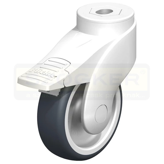 KERÉK TÖMÖRGUMIS BEÁLLÓ FÉKES D101 SZÜRKE HÁTFURATOS BLICKLE LWK-TPA 101K-11-FI-FK