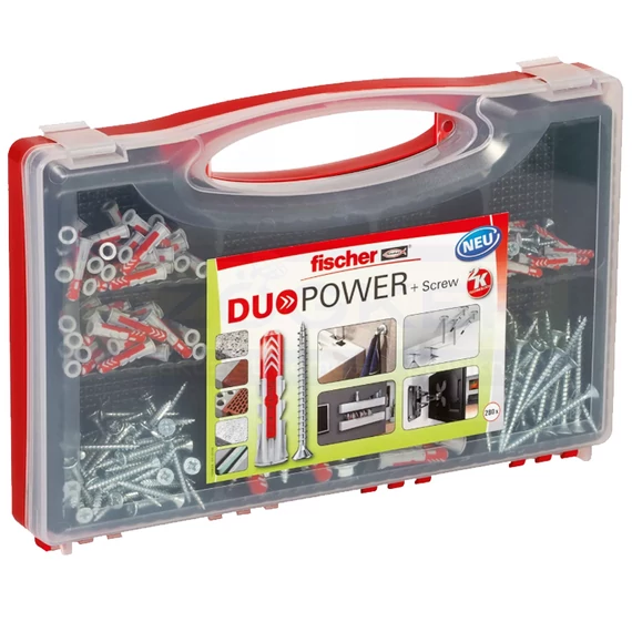 FISCHER 536091 DÜBEL+CSAVAR KÉSZLET DUO-POWER 280DB / RED-BOX