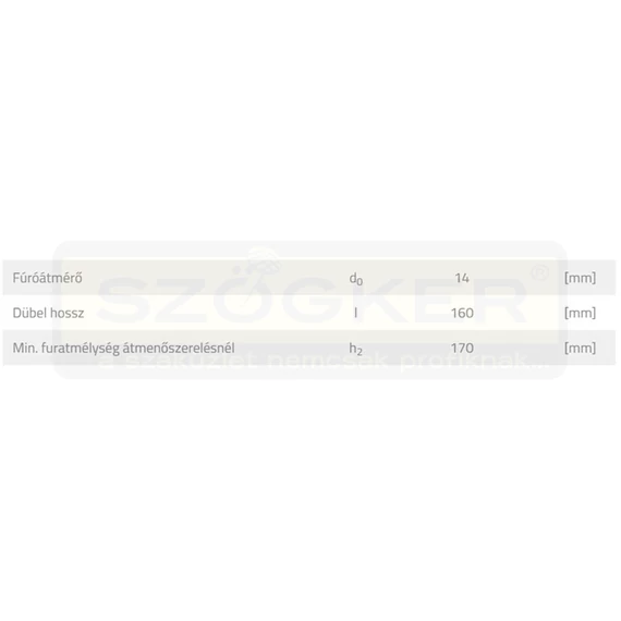 FISCHER 59181 HOMLOKZATRÖGZÍTŐ TIPLI D14*160 SHR NYLON