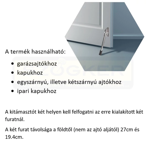AJTÓKITÁMASZTÓ 25cm HG. NAGY-HOSSZÚ RUGÓS CSŐALAKÚ MAGYAR