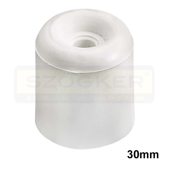 AJTÓÜTKÖZŐ KÚPOS D30-D27*27mm POLI-GUMI FEHÉR D5mm FURAT MAGYAR