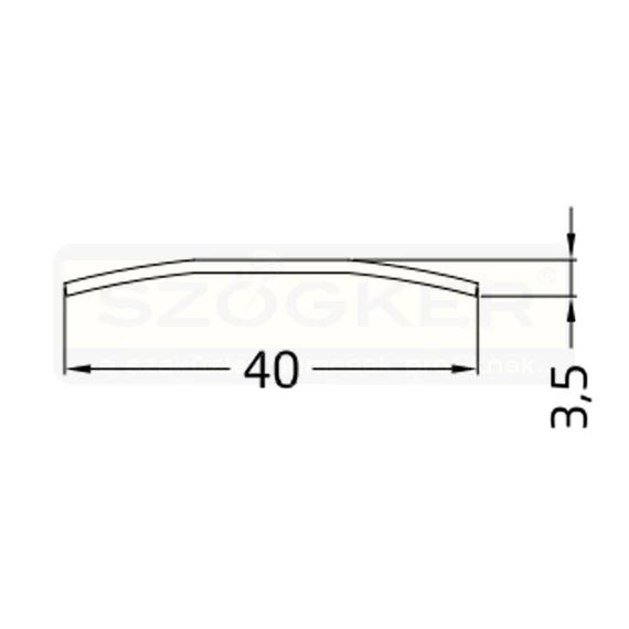 AMIG 3/1128 KÜSZÖBSÍN FÉLKÖR 985mm EZÜST ÖNTAPADÓS TAPAJUNTAS