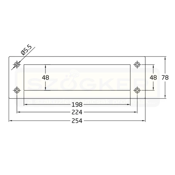 AMIG 1/7588 LEVÉLBEDOBÓ KICSI 200mm*50mm CSILLOGÓRÉZ NYÍLÁS 254mm*78mm