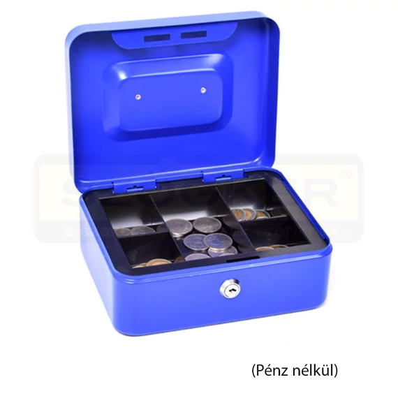 PÉNZKAZETTA 20*16*9 cm APRÓPÉNZ TARTÓVAL KÉK A/5 IMPORT