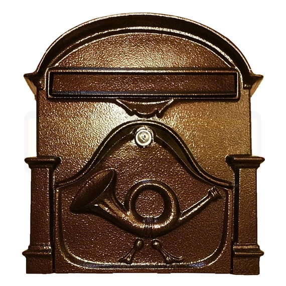 POSTALÁDA KÜLTÉRI ALU 30*33*7 ANTIK-BRONZ KÉTOLD. KÜRTÖS MAGYAR-VICA 330