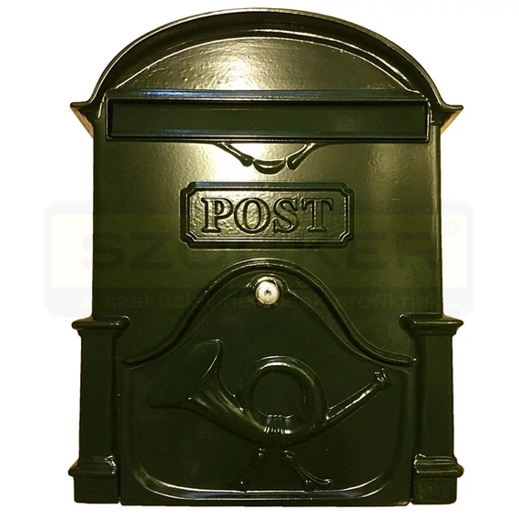 POSTALÁDA KÜLTÉRI ALU 30*40*10 ZÖLD KÉTOLDALAS KÜRTÖS MAGYAR-VICA 400EXTRA XL