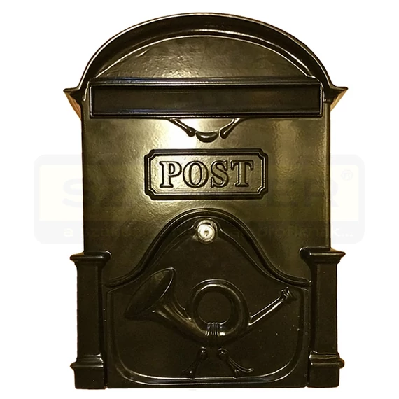 POSTALÁDA KÜLTÉRI ALU 30*40*10 FÉNYES FEKETE KÉTOLD. KÜRTÖS MAGYAR-VICA 400EXTRA XL