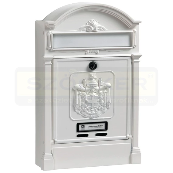 POSTALÁDA KÜLTÉRI ÁLLÓ FEHÉR EGYOLDALAS (29cm*45cm) LENYÍLÓ SILMEC 10-492.28