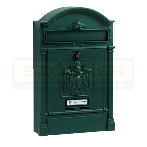POSTALÁDA KÜLTÉRI ÁLLÓ AN-ZÖLD EGYOLDALAS (29cm*45cm) LENYÍLÓ SILMEC 10-492.66