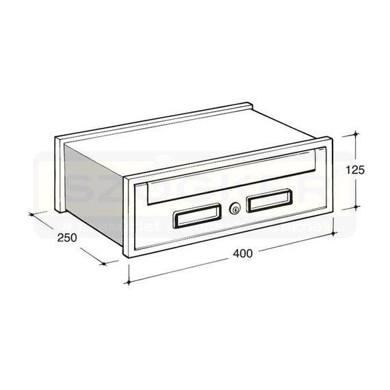 POSTALÁDA KÜLTÉRI FEKVŐ FEKETE EGYOLDALAS (40*12,5*25cm) SILMEC 30-501.60 UTOLSÓ DB