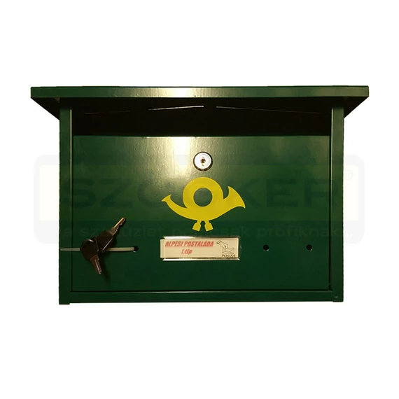 POSTALÁDA KÜLTÉRI ALPESI 1-ES ZÖLD (31cm*23cm) HG.LEMEZ MAGYAR