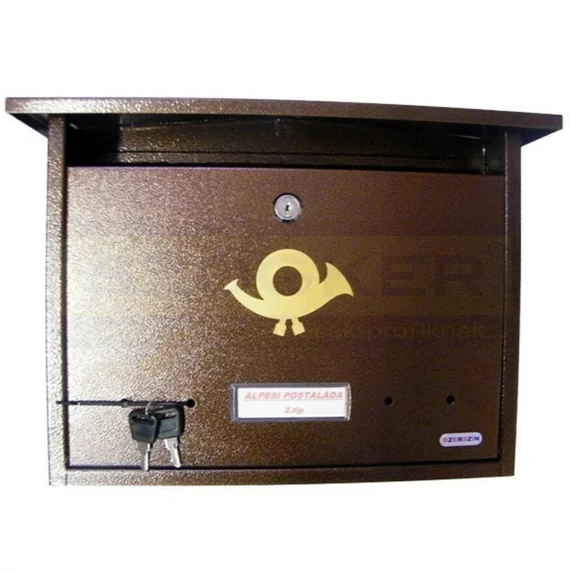 POSTALÁDA KÜLTÉRI ALPESI 2-ES BRONZ (35cm*27cm) HG.LEMEZ MAGYAR