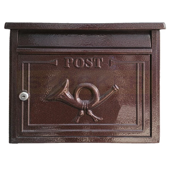 POSTALÁDA ALPIN BEÉPÍTHETŐ ANTIK-BRONZ EGYOLDALAS MAGYAR