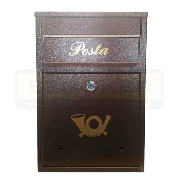 POSTALÁDA KÜLTÉRI ÁLLÓ A/4 PRIMO BRONZ LENYÍLÓ SZÖGLETES MAGYAR