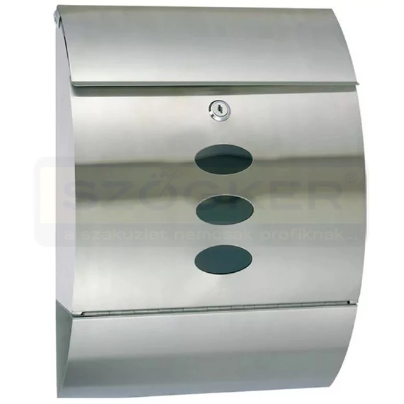 POSTALÁDA KÜLTÉRI ÍVES INOX ÚJSÁGTARTÓVAL IMPORT P00039-64